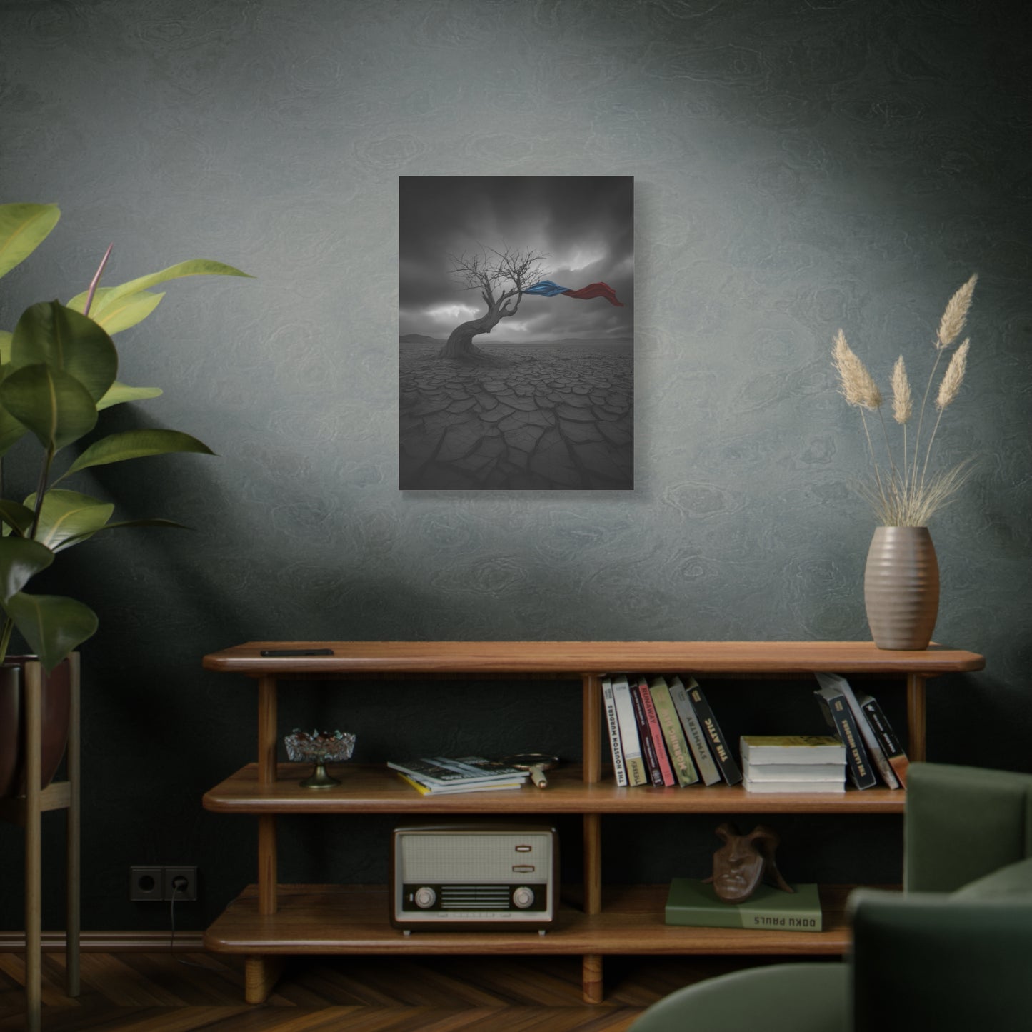 Twisted in the Wind. Stretched Canvas Print, Artistic Wall Decor, Modern Art.