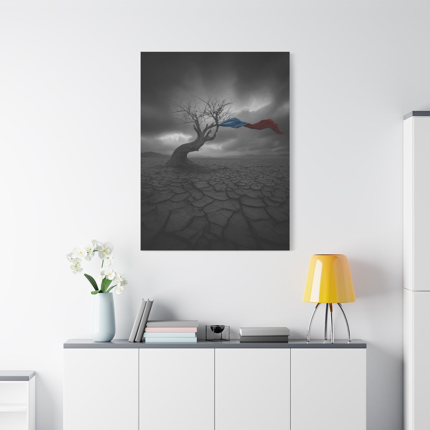 Twisted in the Wind. Stretched Canvas Print, Artistic Wall Decor, Modern Art.