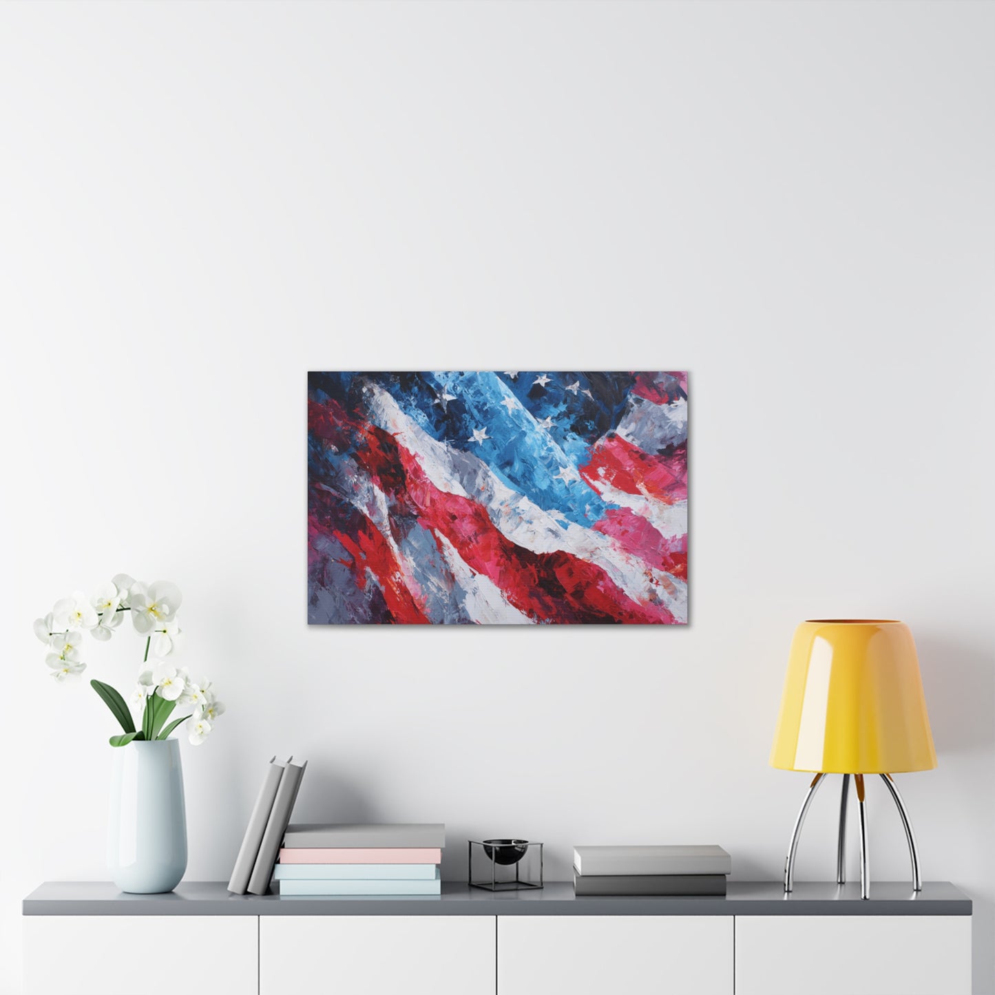 Patriotic Canvas Wall Art - American Flag Decor, USA Art, Independence Day Decoration, Gift for Veterans, Home Wall Decor