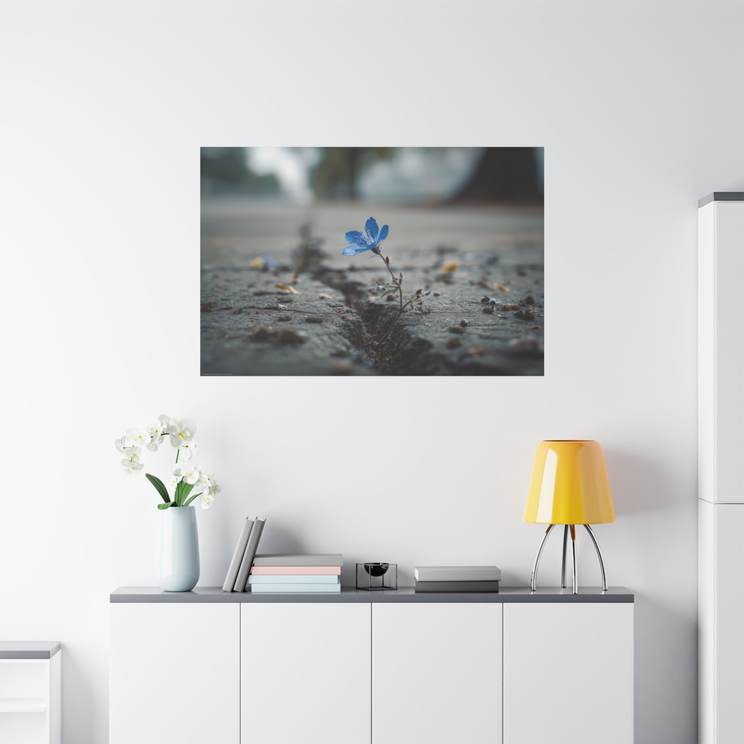 Resilience in Blue: Macro Flower Photography, Urban Nature Survival--1aceswild.myshopify.com