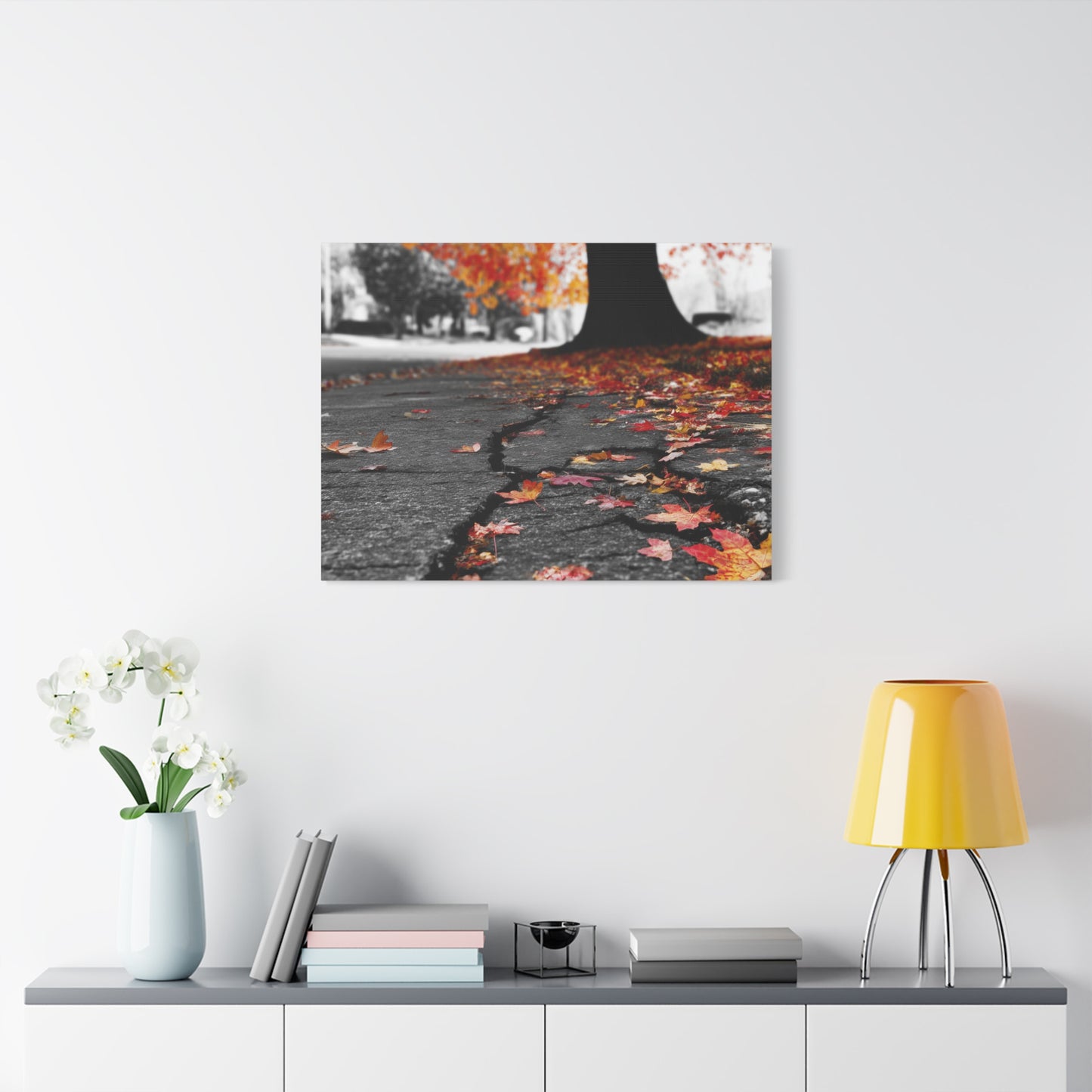 Autumn's Requiem: Fallen Maple Fragments, Grayscale Urban Decay--1aceswild.myshopify.com
