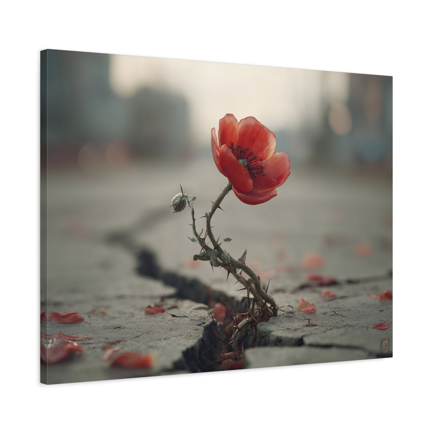 Resilient Bloom: Urban Wildflower, Concrete Landscape Photography--1aceswild.myshopify.com