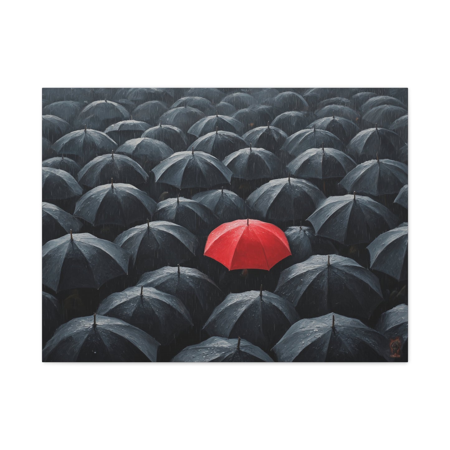 Chromatic Defiance: Umbrella Rebellion, Urban Contrast Photography--1aceswild.myshopify.com