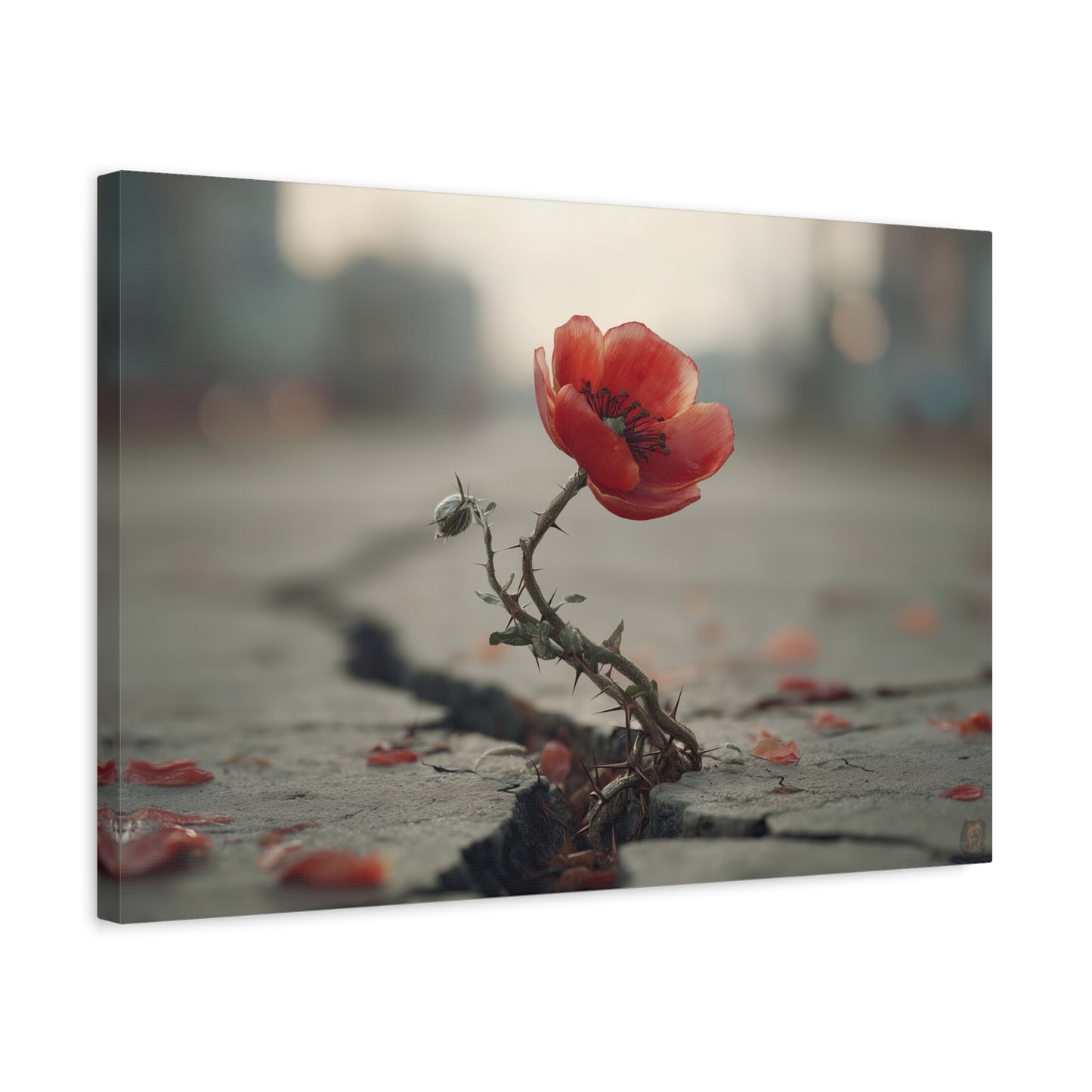 Resilient Bloom: Urban Wildflower, Concrete Landscape Photography--1aceswild.myshopify.com