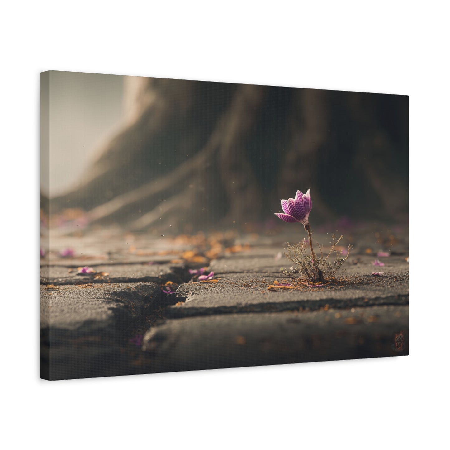 Resilient Bloom: Defying Concrete, Nature's Triumph, Macro Photography--1aceswild.myshopify.com