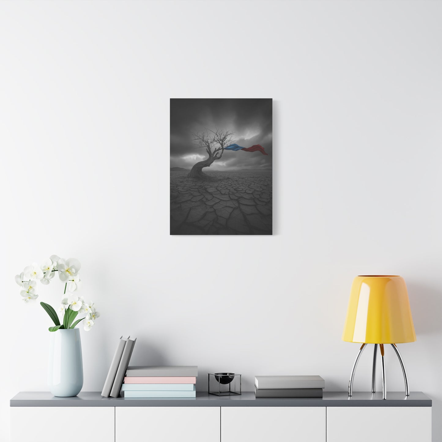 Twisted in the Wind. Stretched Canvas Print, Artistic Wall Decor, Modern Art.
