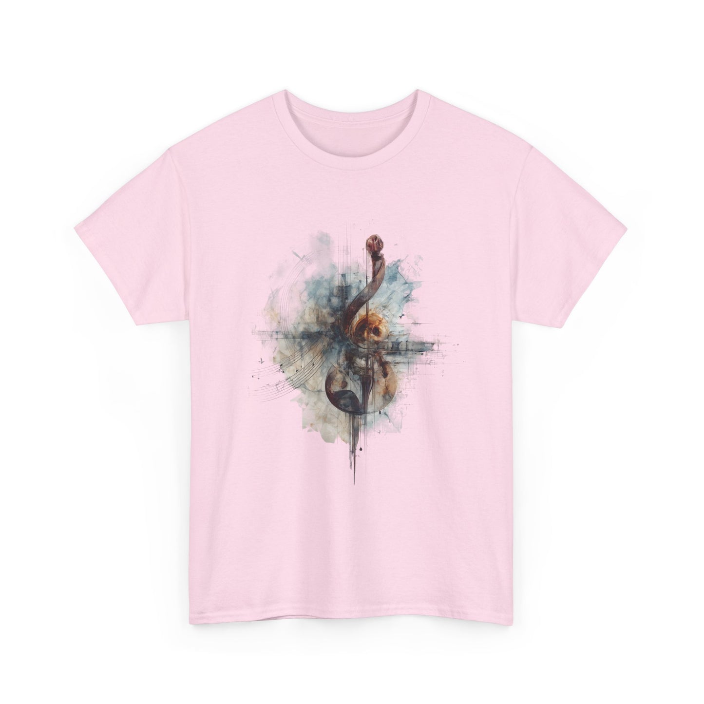 Violin Abstract Music Watercolor T-Shirt — Artistic Treble Clef Music Tee