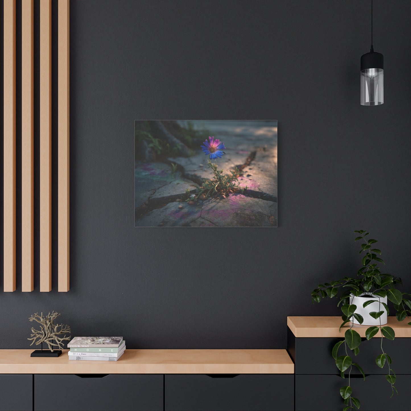 Resilience of Blue: Wildflower Through Concrete, Nature's Defiant Bloom--1aceswild.myshopify.com