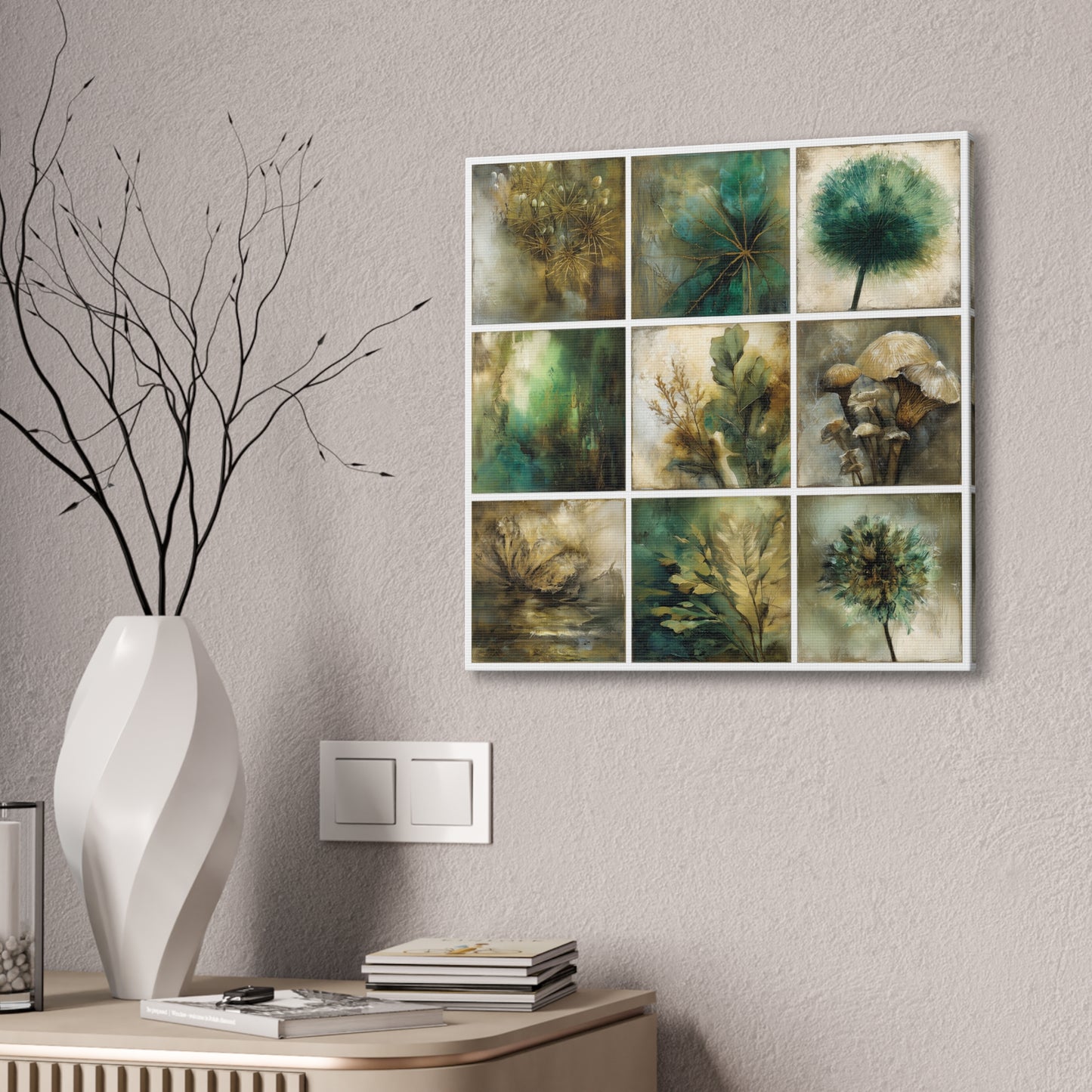 Natures Green Series #3 -Botanical Wall Art, Nature-Inspired Home Décor, Eco-Friendly Canvas Print, Greenery Art Piece, Living Room Wall Hanging