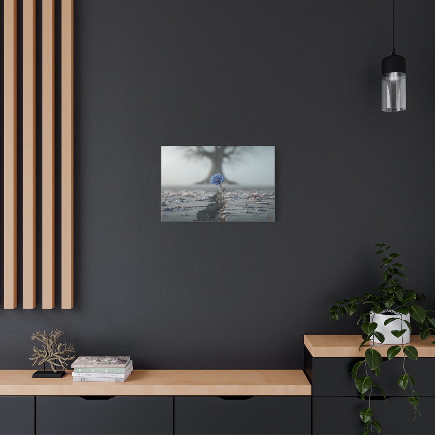 Resilience in Blue: Chicory Bloom, Desolate Landscape Photography--1aceswild.myshopify.com