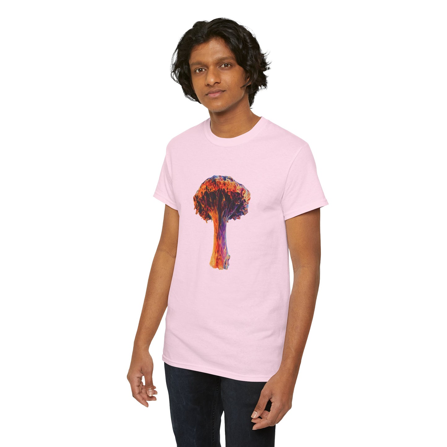 Colorful Psychedelic Mushroom 3 -Tee, Unisex Heavy Cotton T-Shirt, Vibrant Graphic Shirt, Perfect for Festivals, Eco-friendly Gift, Casual Wea