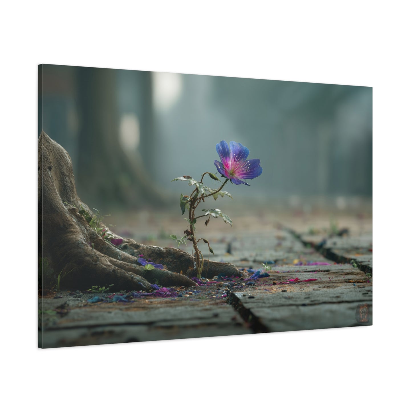 Urban Resilience: Floral Defiance in Concrete, Macro Photography of Hope--1aceswild.myshopify.com