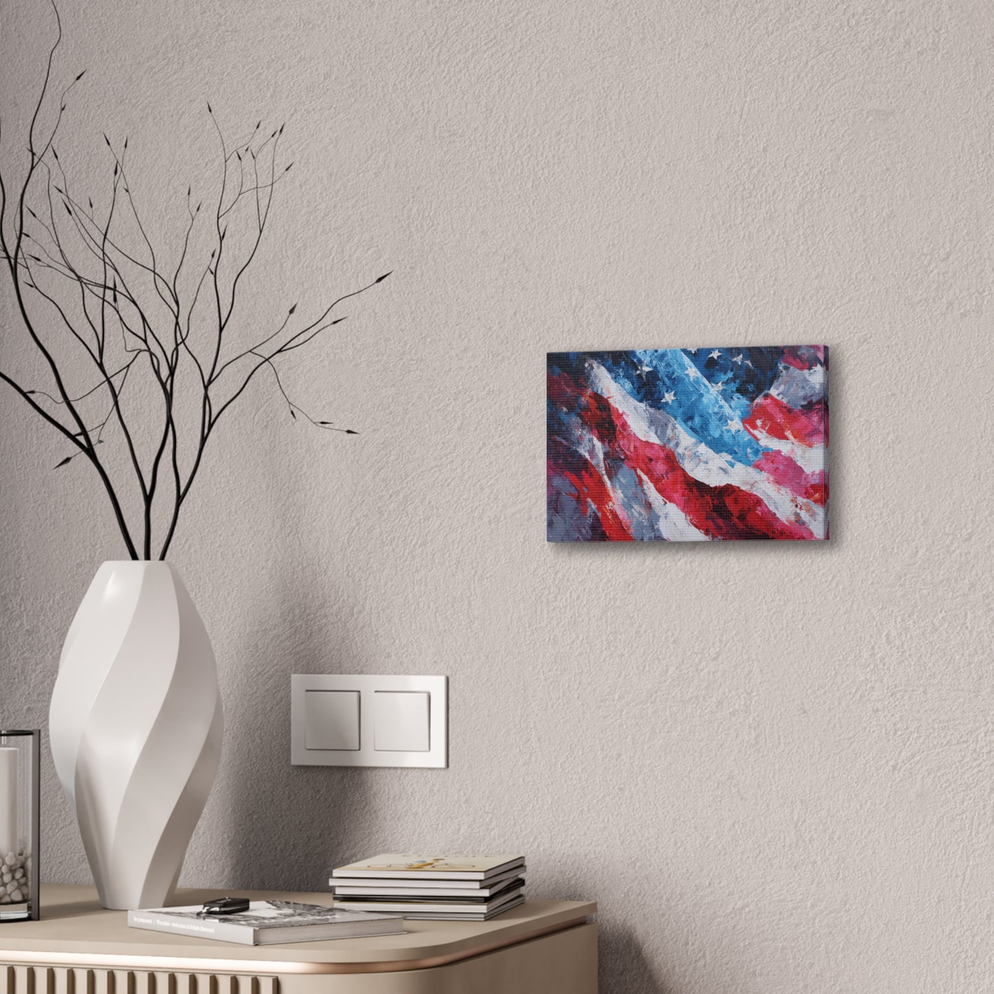 Patriotic Canvas Wall Art - American Flag Decor, USA Art, Independence Day Decoration, Gift for Veterans, Home Wall Decor