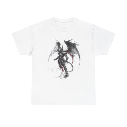 Dragon Warrior Art T-Shirt — Dark Ink Fantasy Demon Graphic Tee