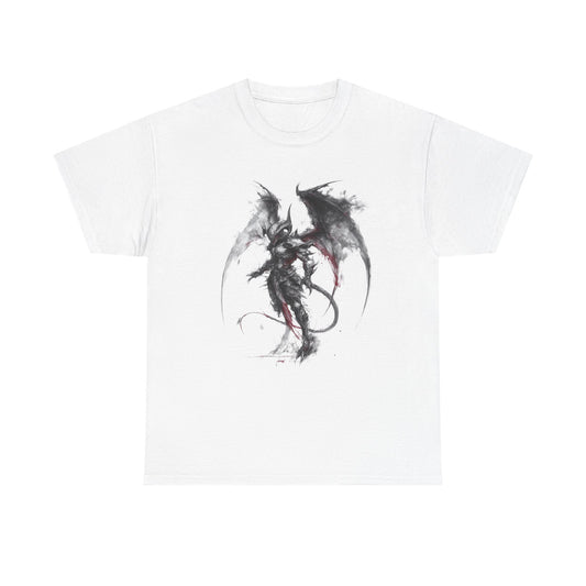 Dragon Warrior Art T-Shirt — Dark Ink Fantasy Demon Graphic Tee