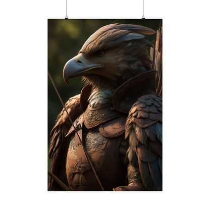 Aarakoca Ranger - Fantasy Art Satin Paper Poster — Fantasy Armor Bird Art Print
