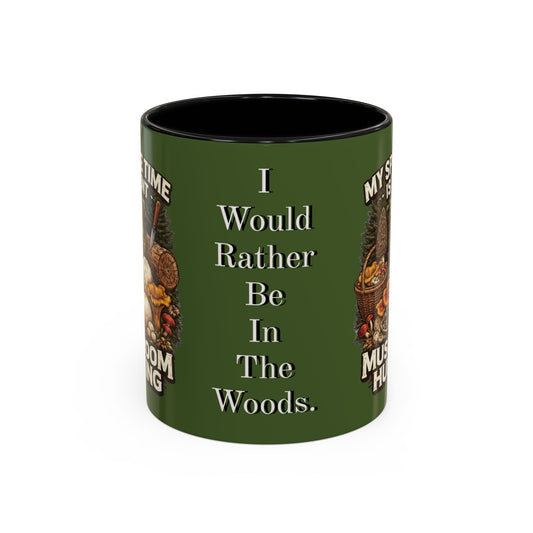 Mug - "My Spore Time Is Spent Mushroom Hunting" Accent Coffee Mug (11/15oz)