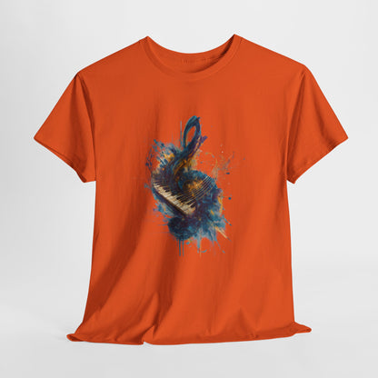 Abstract Music Keyboard Splash T‑Shirt — Watercolor Art Tee