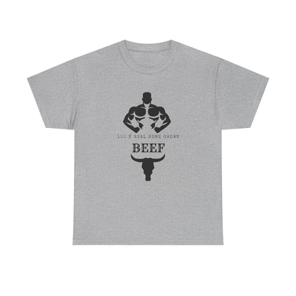 100% Beef -Unisex Tee, Perfect Gift for Workout Enthusiasts, Fitness Club, Gym Wear, Bodybuilding Fashion, Casual Daily Wear