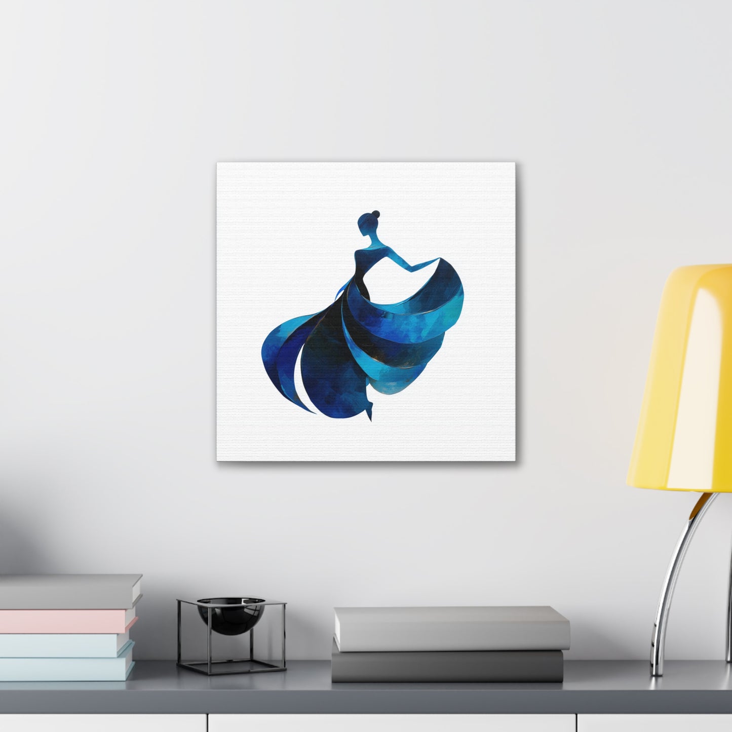 Dancing with the Water Series #4 -Elegant Silhouette Canvas Wall Art, Abstract Decor for Home, Gift for Women, Living Room Artwork, Dance Theme Decoration