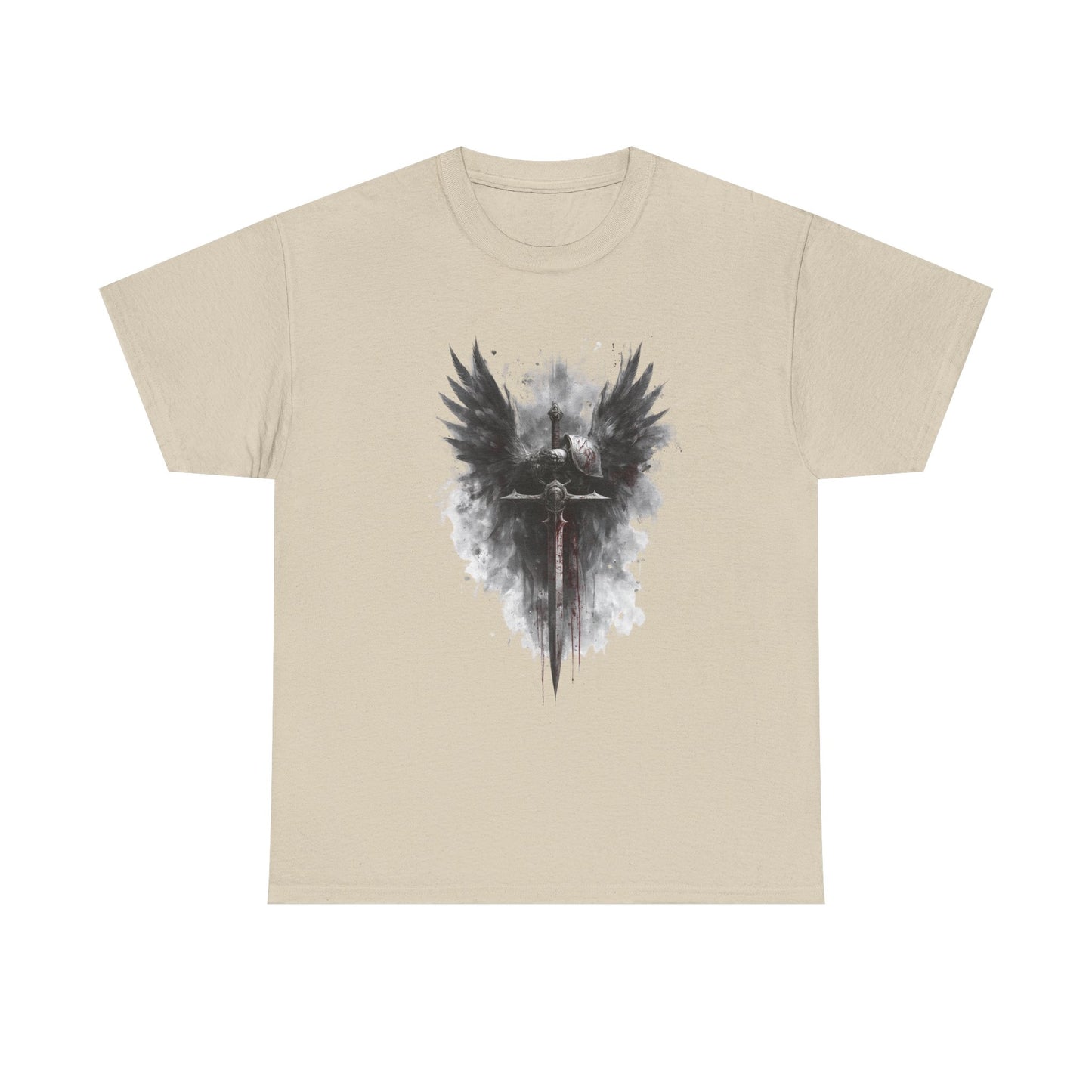 Angel of War T‑Shirt — Gothic Winged Sword Graphic Tee