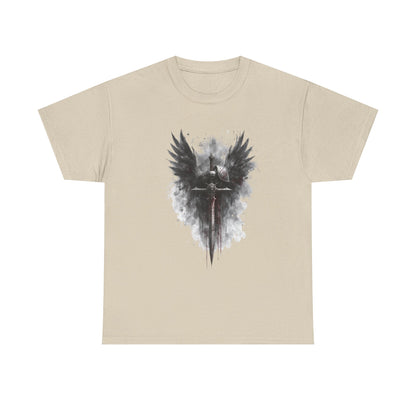 Angel of War T‑Shirt — Gothic Winged Sword Graphic Tee