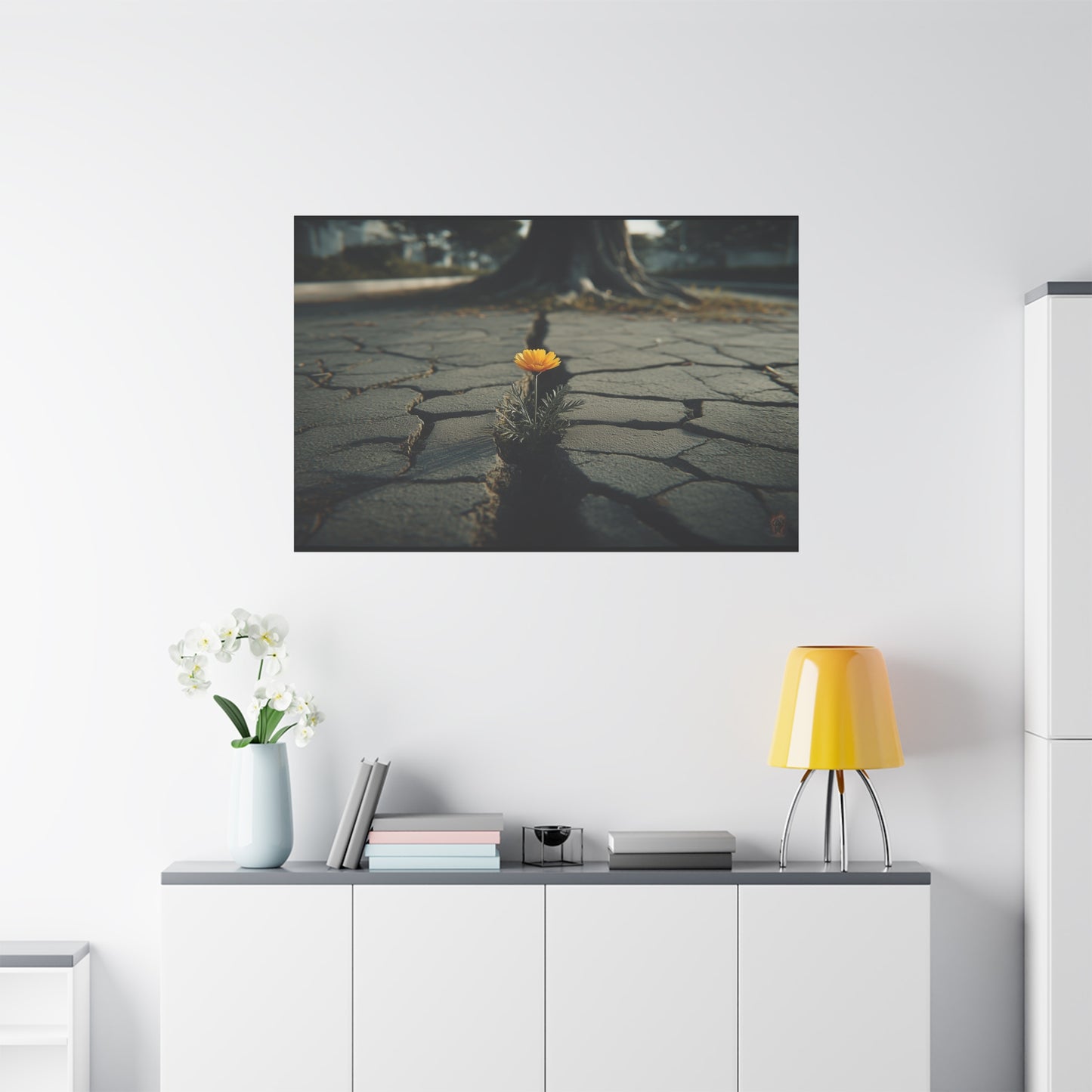 Defiant Bloom: Urban Resilience in Monochrome, Photographic Metaphor of Hope--1aceswild.myshopify.com
