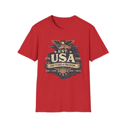 USA Established 1776–2026 Vintage Eagle T-Shirt — 250 Years of Freedom