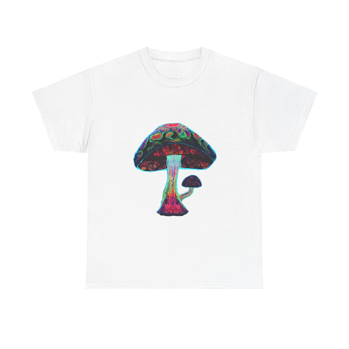 Tie Dye Psychedelic Mushroom 3 -Tee, Unisex Heavy Cotton T-Shirt, Vibrant Graphic Shirt, Perfect for Festivals, Eco-friendly Gift, Casual Wea