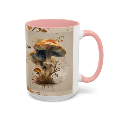 Mushroom Magic Accent Coffee Mug — 11/15oz Ceramic Cup with Woodland Fungi Design