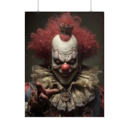 Creepy Clown Rolled Poster, Paper Poster, Unique Decor, Spooky Home Decoration,