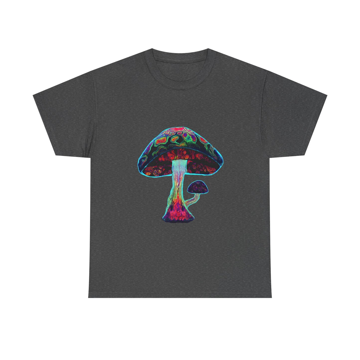 Tie Dye Psychedelic Mushroom 3 -Tee, Unisex Heavy Cotton T-Shirt, Vibrant Graphic Shirt, Perfect for Festivals, Eco-friendly Gift, Casual Wea
