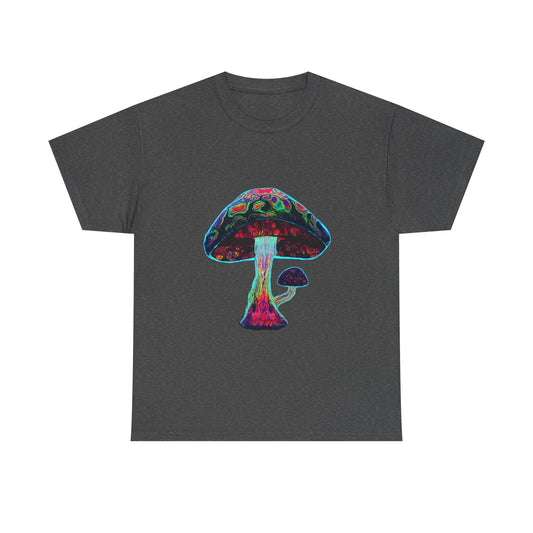 Tie Dye Psychedelic Mushroom 3 -Tee, Unisex Heavy Cotton T-Shirt, Vibrant Graphic Shirt, Perfect for Festivals, Eco-friendly Gift, Casual Wea