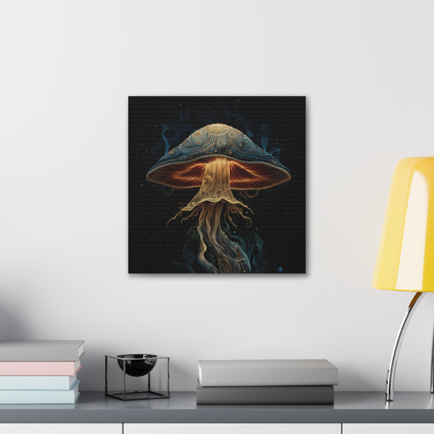 Nightlight -Mushroom Canvas Art, Stretched Wall Decor, Bohemian Home Decor, Psychedelic Wall Art, Nature-Inspired Art
