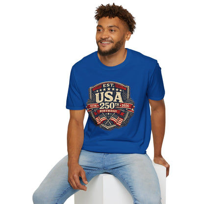 USA 250th Birthday T-Shirt — 1776-2026 Retro American Celebration Tee