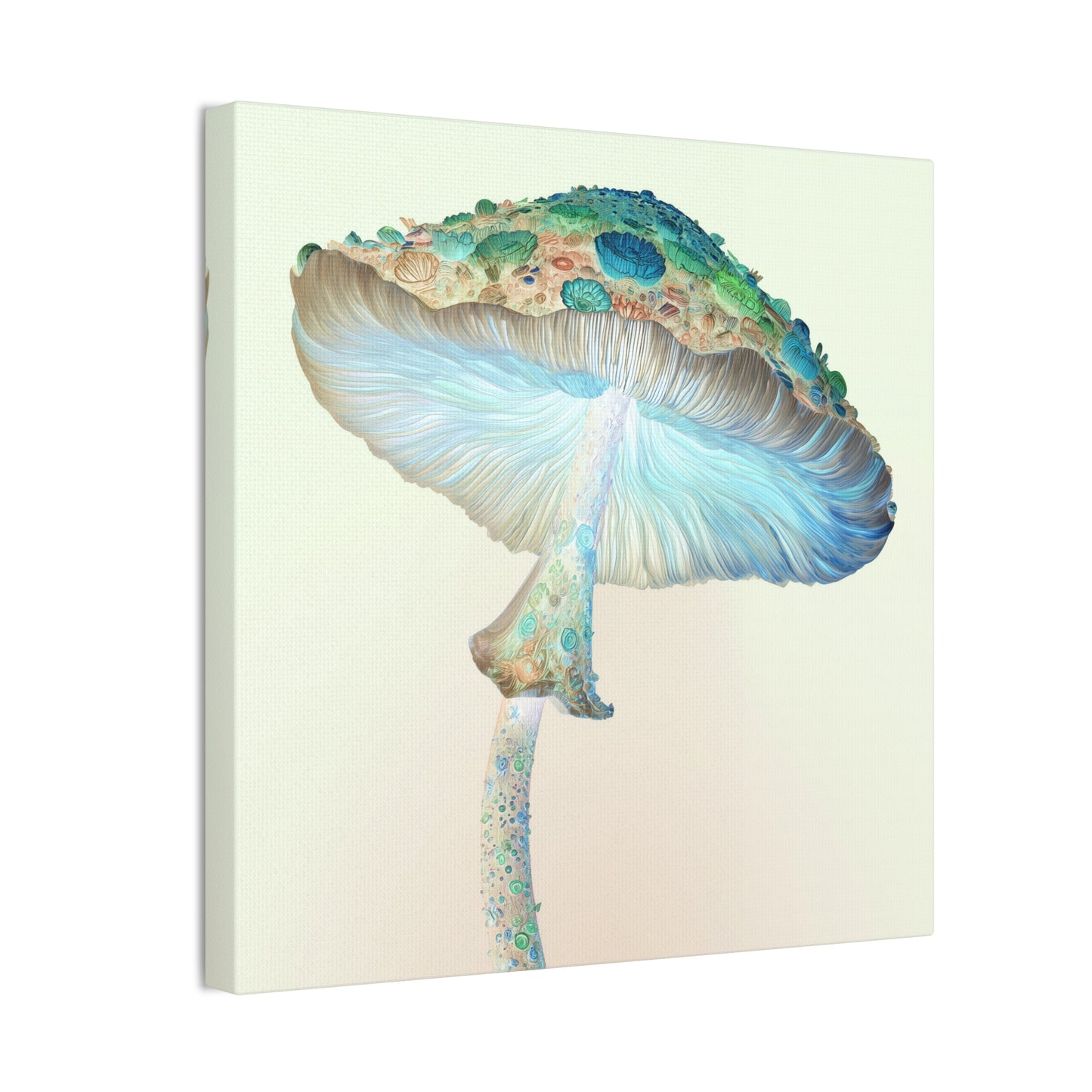 Flower Cap Inverse -Mushroom Canvas Art, Stretched Wall Decor, Bohemian Home Decor, Psychedelic Wall Art, Nature-Inspired Art