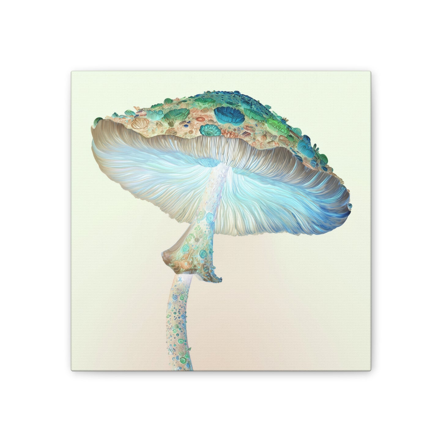 Flower Cap Inverse -Mushroom Canvas Art, Stretched Wall Decor, Bohemian Home Decor, Psychedelic Wall Art, Nature-Inspired Art