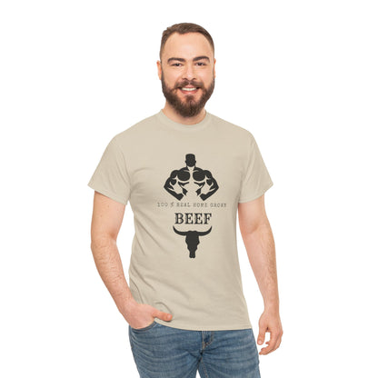 100% Beef -Unisex Tee, Perfect Gift for Workout Enthusiasts, Fitness Club, Gym Wear, Bodybuilding Fashion, Casual Daily Wear
