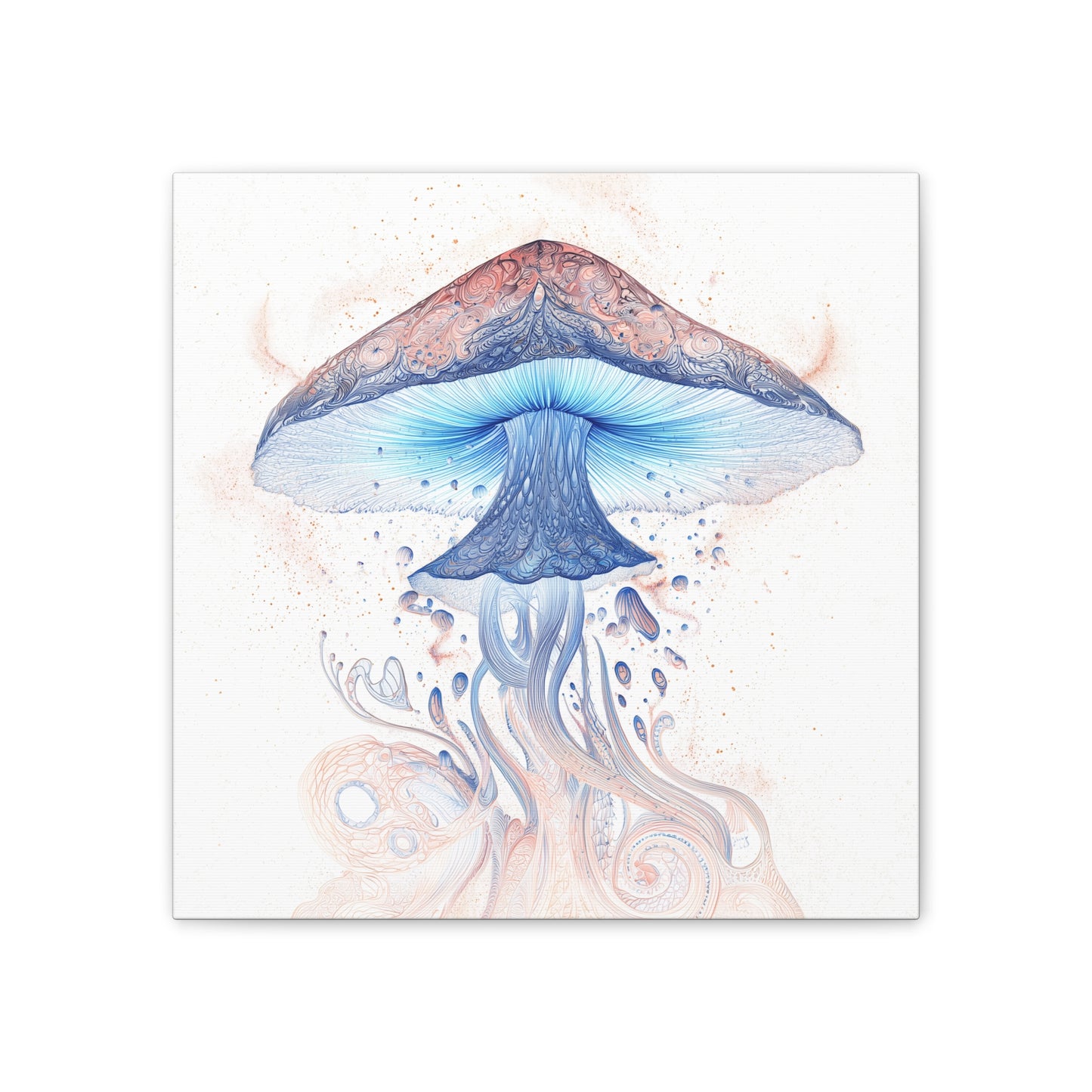 Mind Awakening Light-Mushroom Canvas Art, Stretched Wall Decor, Bohemian Home Decor, Psychedelic Wall Art, Nature-Inspired Art