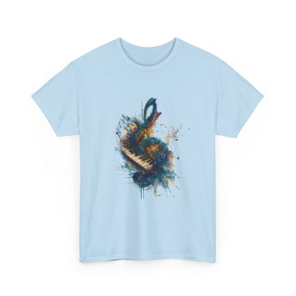 Abstract Music Keyboard Splash T‑Shirt — Watercolor Art Tee