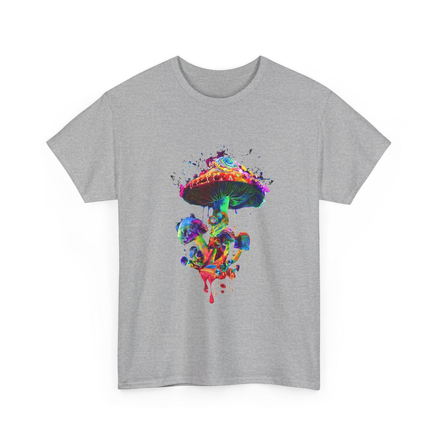Tie Dye Psychedelic Mushroom 4  -Tee, Unisex Heavy Cotton T-Shirt, Vibrant Graphic Shirt, Perfect for Festivals, Eco-friendly Gift, Casual Wea