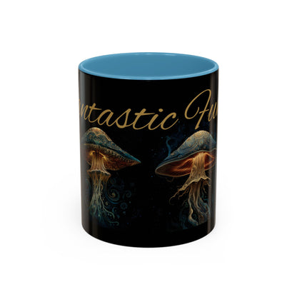 Dark Fantastic Fungi Coffee Mug - Magical Ocean Mushroom Art (11/15oz)
