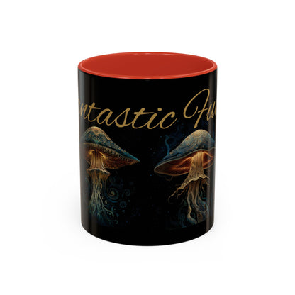 Dark Fantastic Fungi Coffee Mug - Magical Ocean Mushroom Art (11/15oz)