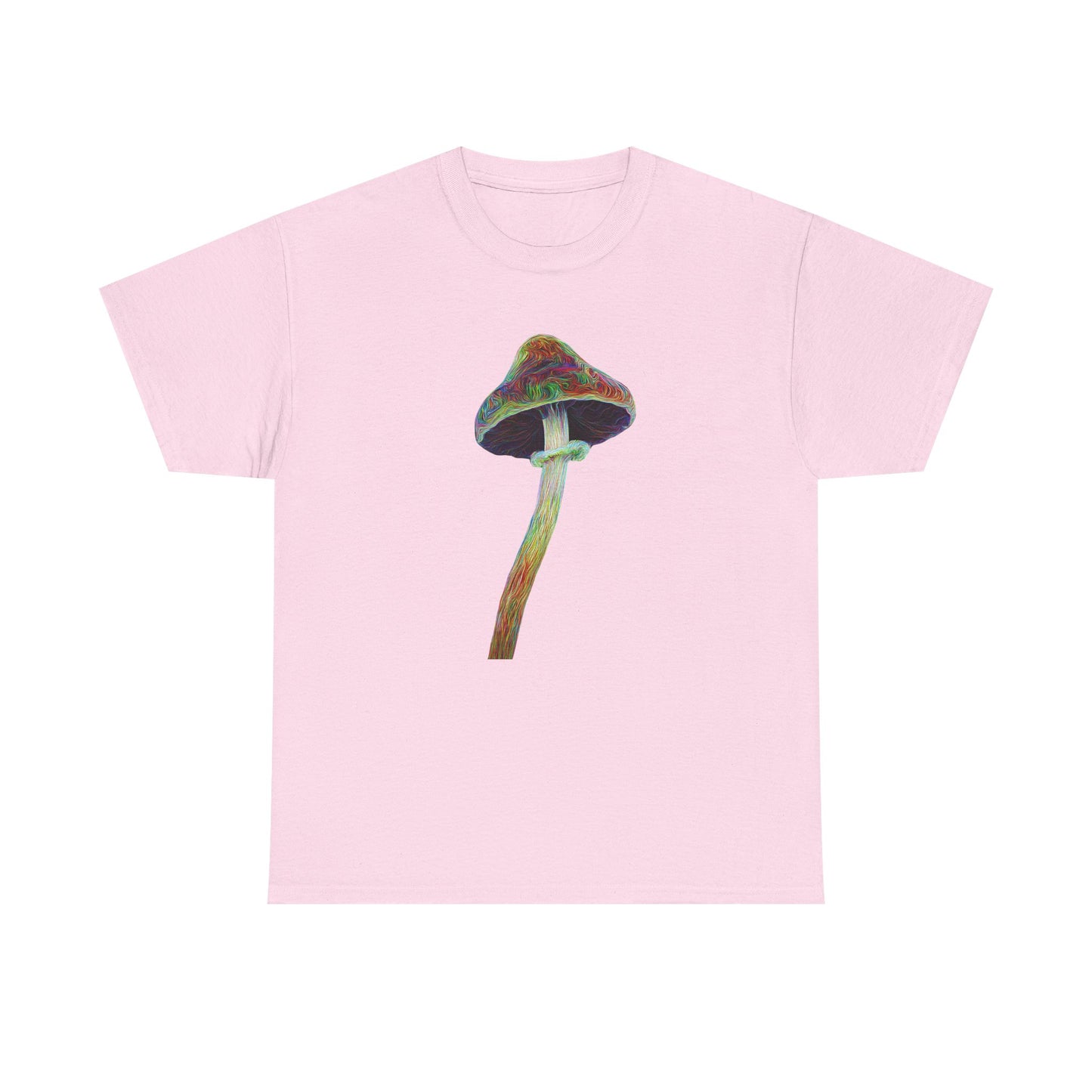Colorful Psychedelic Mushroom2 - Tee, Unisex Heavy Cotton T-Shirt, Vibrant Graphic Shirt, Perfect for Festivals, Eco-friendly Gift, Casual Wear