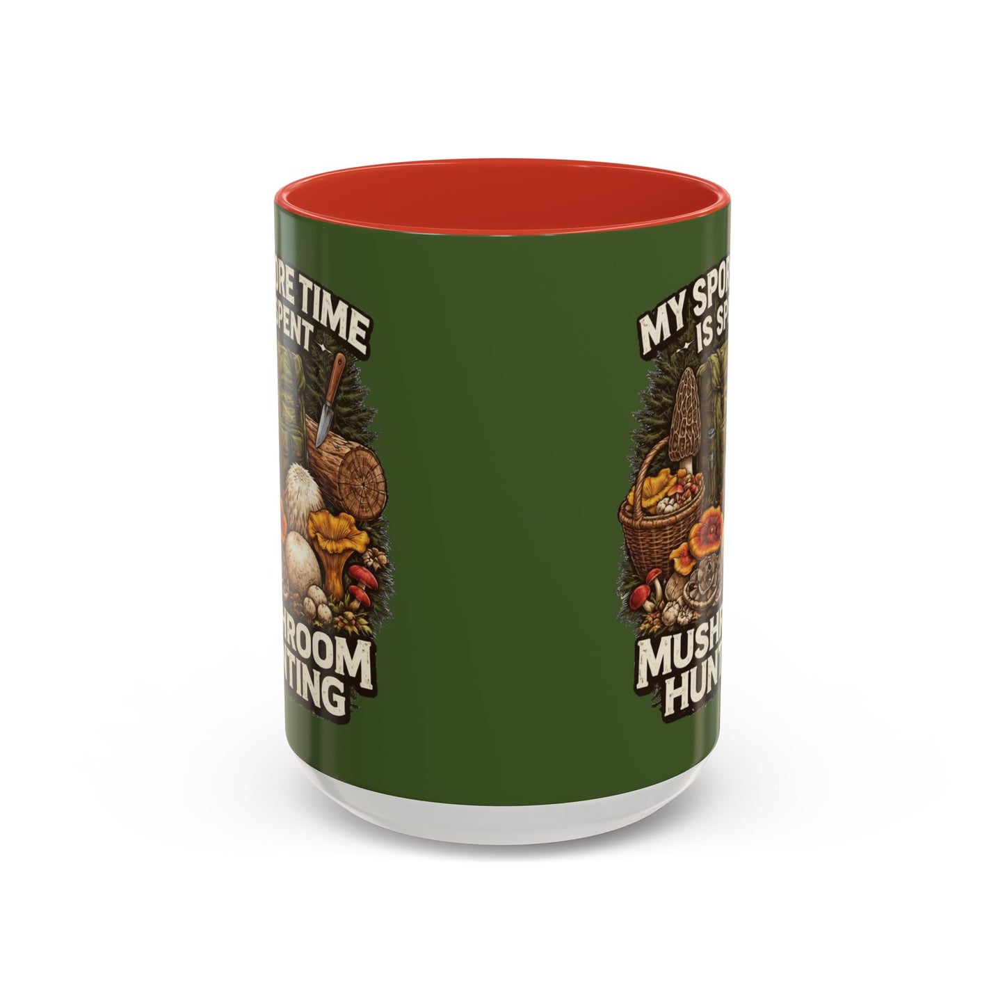 Mug - "My Spore Time Is Spent Mushroom Hunting" Accent Coffee Mug (11/15oz)