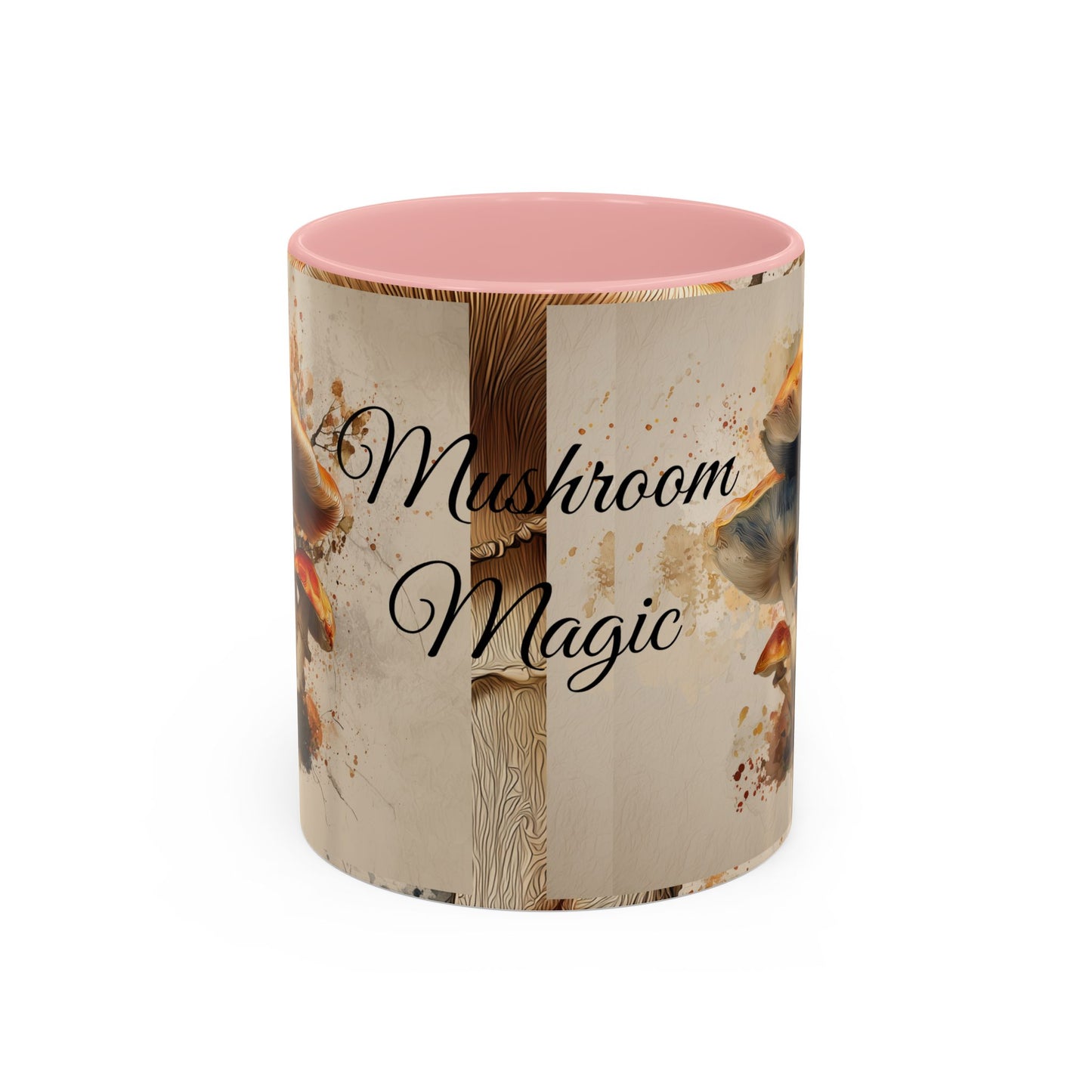 Mushroom Magic Accent Coffee Mug — 11/15oz Ceramic Cup with Woodland Fungi Design