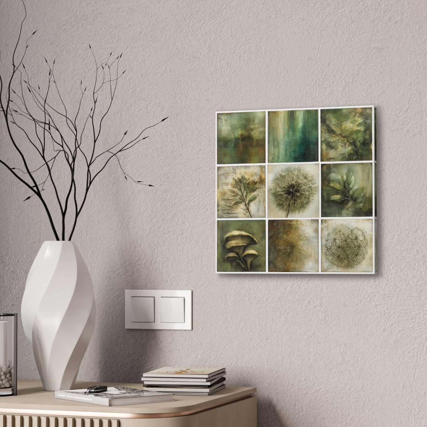 Natures Green Series #1 -Botanical Wall Art, Nature-Inspired Home Décor, Eco-Friendly Canvas Print, Greenery Art Piece, Living Room Wall Hanging