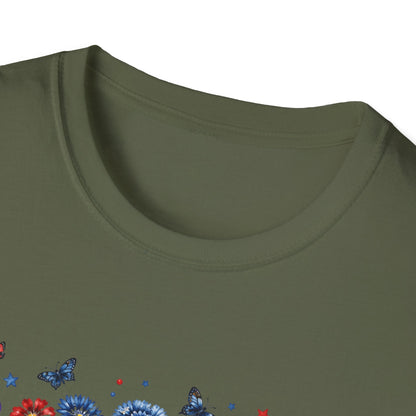 America 250th Birthday T-Shirt – July 4, 1776–2026 Patriotic Floral Tee