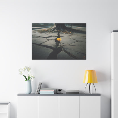 Resilience: Yellow Flower Against Concrete, Urban Nature Photography--1aceswild.myshopify.com
