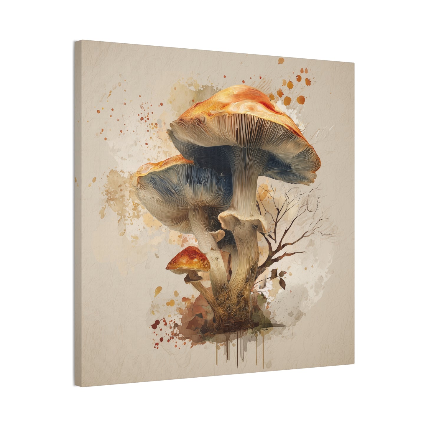 Fruiting Body-Mushroom Canvas Art, Stretched Wall Decor, Bohemian Home Decor, Psychedelic Wall Art, Nature-Inspired Art